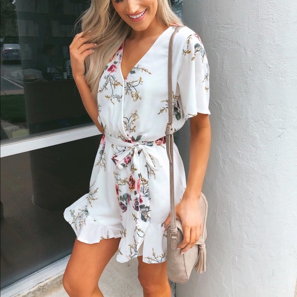 Davi and Dani Pants - Davi and Dani White Floral Romper